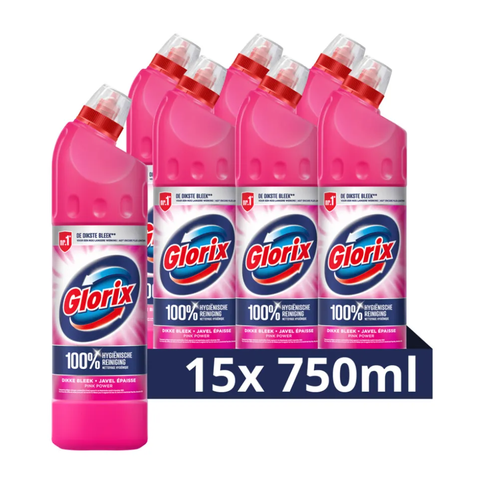 15x Glorix Bleek Pink Power 750 ml