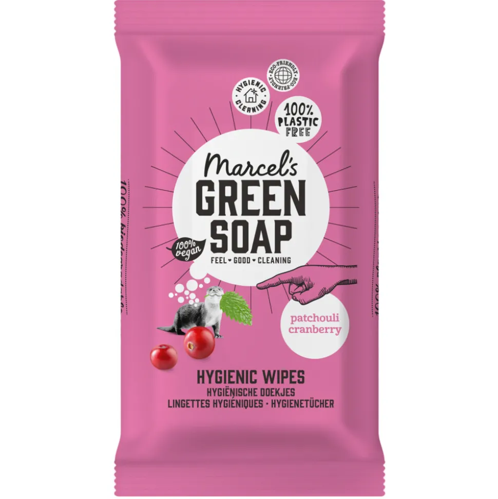 6x Marcel's Green Soap Schoonmaakdoekjes Patchouli & Cranberry 60 stuks