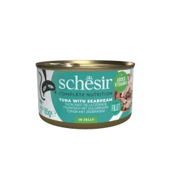 12x Schesir Katten Natvoer Blik Tonijn en Zeebrasem 85 gr