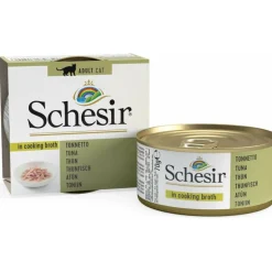 12x Schesir Kattenvoer Tonijn in Boullion 70 gr