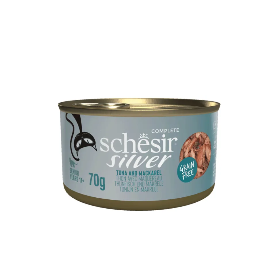 12x Schesir Silver Cat Bouillon Tonijn & Makreel 70 gr