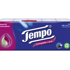 6x Tempo Complete Care 4-laags Zakdoekjes 10 stuks