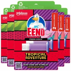 5x WC Eend Fresh Discs Duo Navulling Tropical Adventure 72 ml