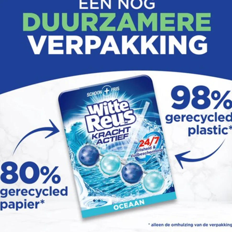 10x Witte Reus Toiletblok Kracht Actief Oceaan