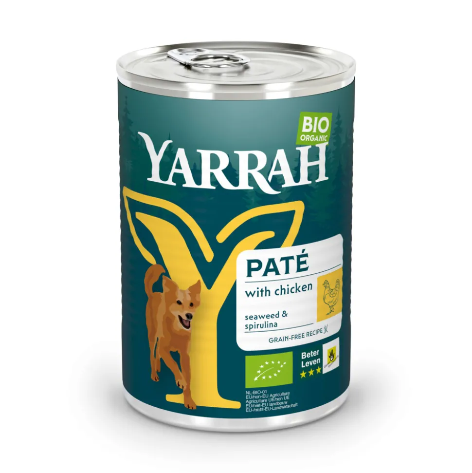 12x Yarrah Bio Hondenvoer Paté Kip 400 gr