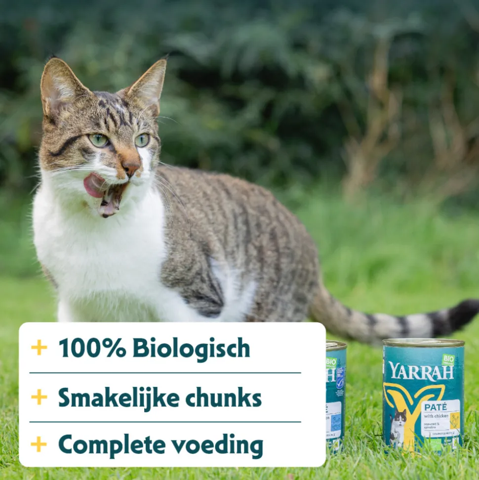 12x Yarrah Bio Kattenvoer Chunks Kip 405 gr