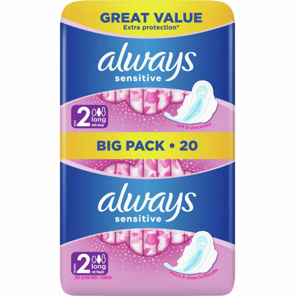 5x Always Maandverband Sensitive Long 20 stuks