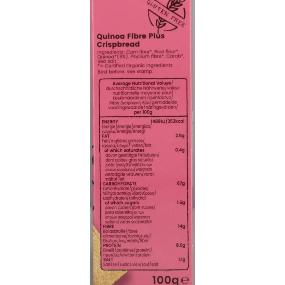 3x Amisa Quinoa Crispbread Biologisch en Glutenvrij 100 gr