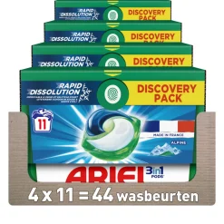 4x Ariel 3in1 Wasmiddel Pods Alpine 11 stuks