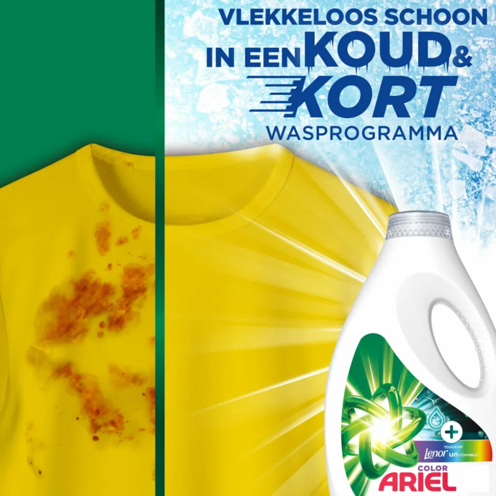 4x Ariel Vloeibaar Wasmiddel Color Lenor Unstoppables 31 Wasbeurten 1395 ml