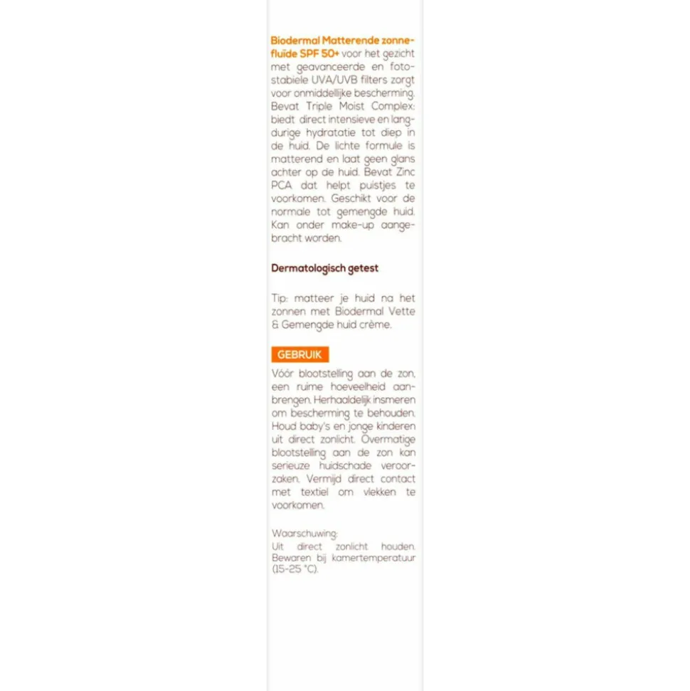 2x Biodermal Zonnefluïde Gezicht Matterend SPF 50 40 ml