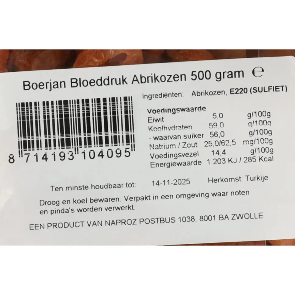 6x Boerjan Abrikozen Bloeddruk 500 gr