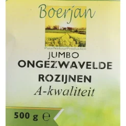 6x Boerjan Rozijn Jumbo Blauw Ongezwaveld 500 gr