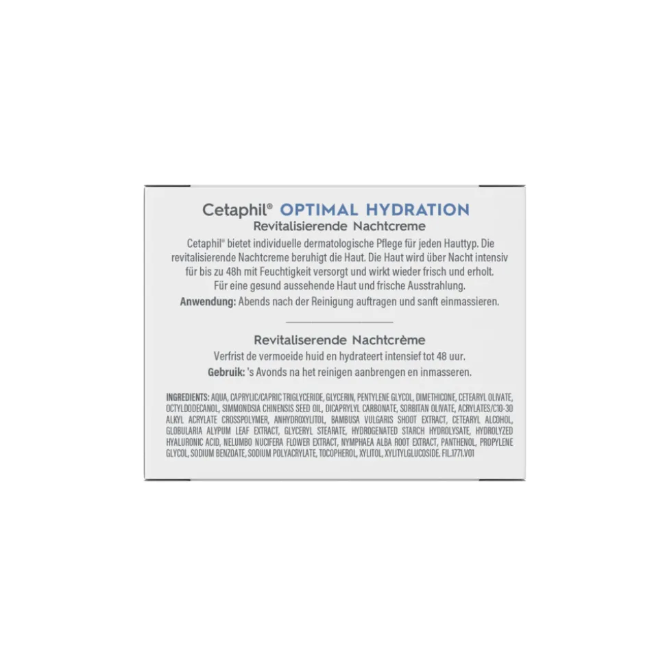 2x Cetaphil Optimal Hydration Herstellende Nachtcrème 48 gr