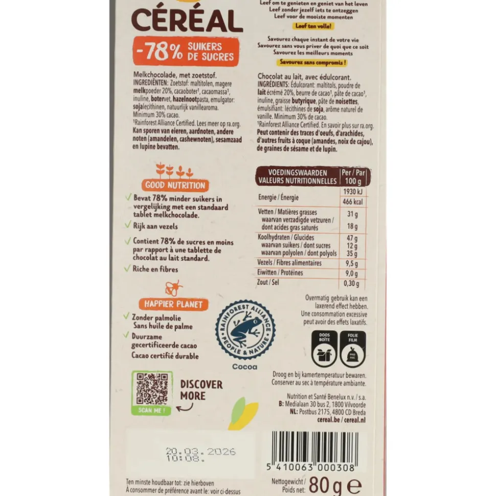 12x Céréal Chocoladetablet Melk 80 gr