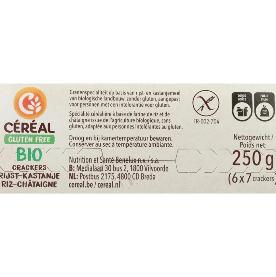 8x Céréal Crackers Rijst & Kastanje 250 gr