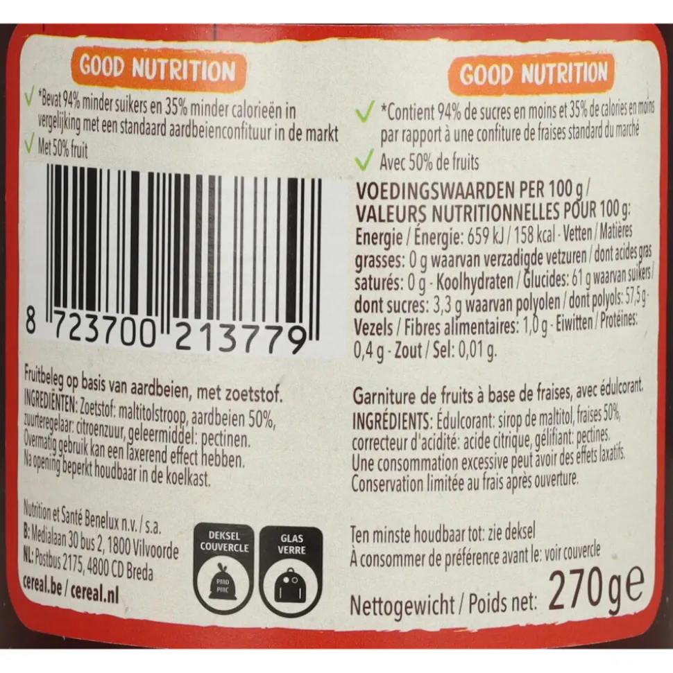 3x Céréal Jam Aardbeien 270 gr
