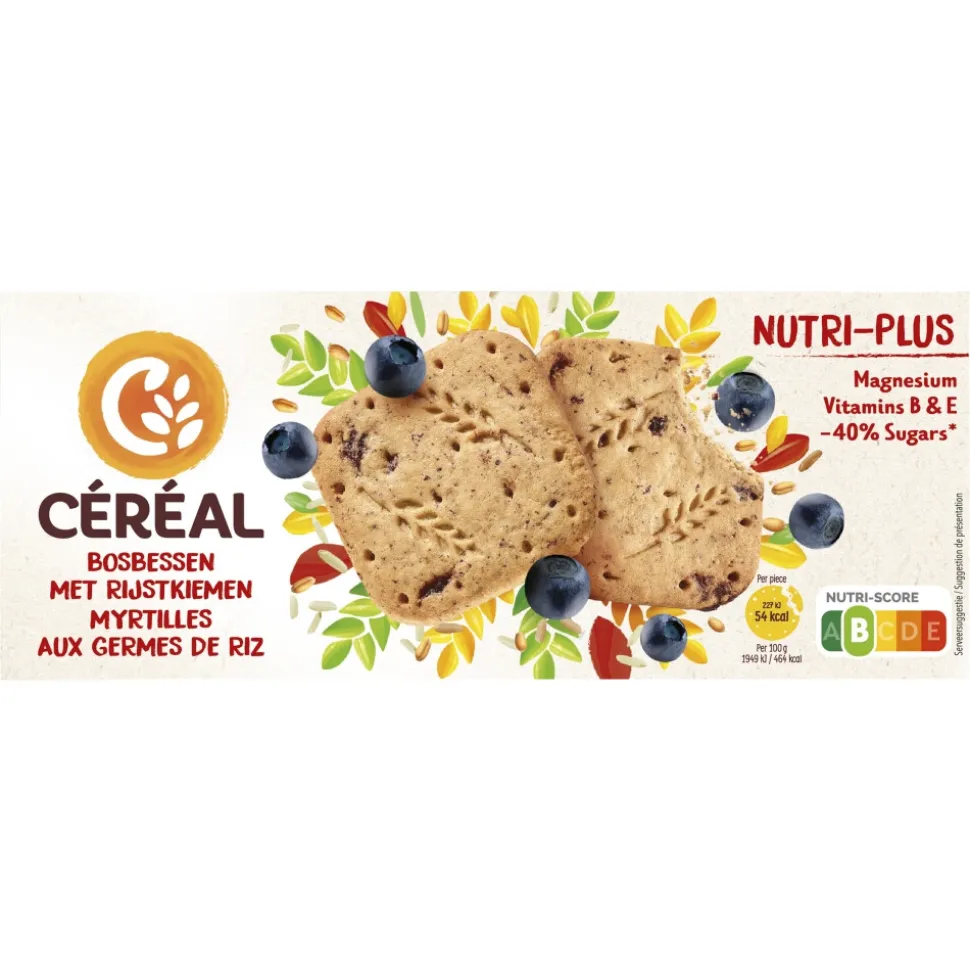 3x Céréal Koekjes Bosbessen Rijstkiemen 140 gr