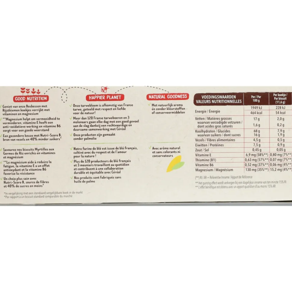 3x Céréal Koekjes Bosbessen Rijstkiemen 140 gr
