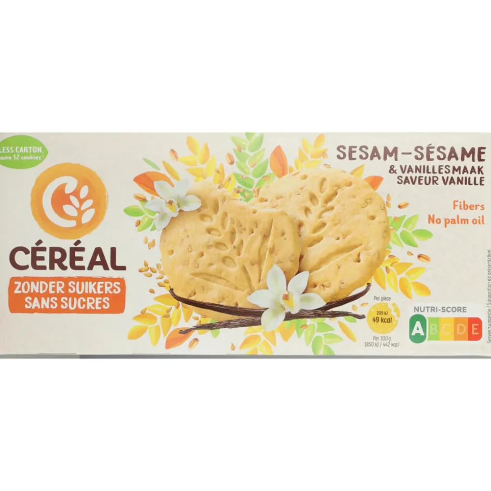 3x Céréal Sesamkoekjes met Vanillesmaak 132 gr