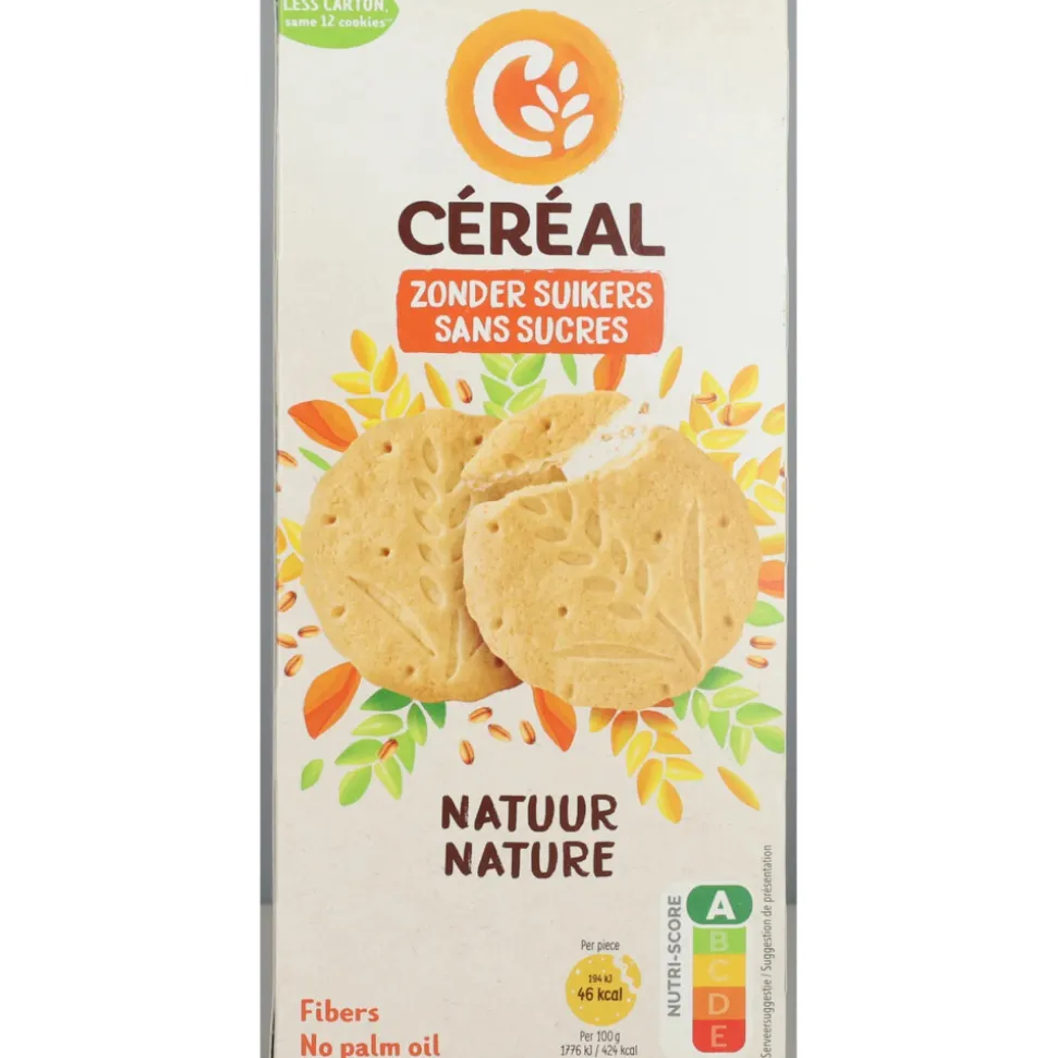 3x Céréal Zandkoekjes Natuur Suikervrij 132 gr