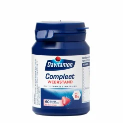 2x Davitamon Compleet Weerstand Kauwvitamines Aardbei 60 kauwtabletten