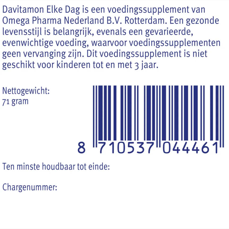 4x Davitamon Elke Dag 60 tabletten