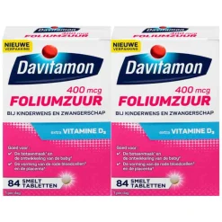 2x Davitamon Foliumzuur 84 smelttabletten