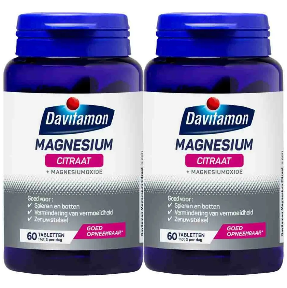 2x Davitamon Magnesium Citraat 60 tabletten