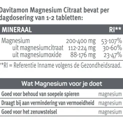 2x Davitamon Magnesium Citraat 60 tabletten