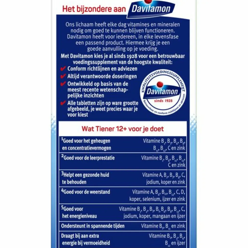 2x Davitamon Tiener 12+ Aardbei 60 kauwtabletten
