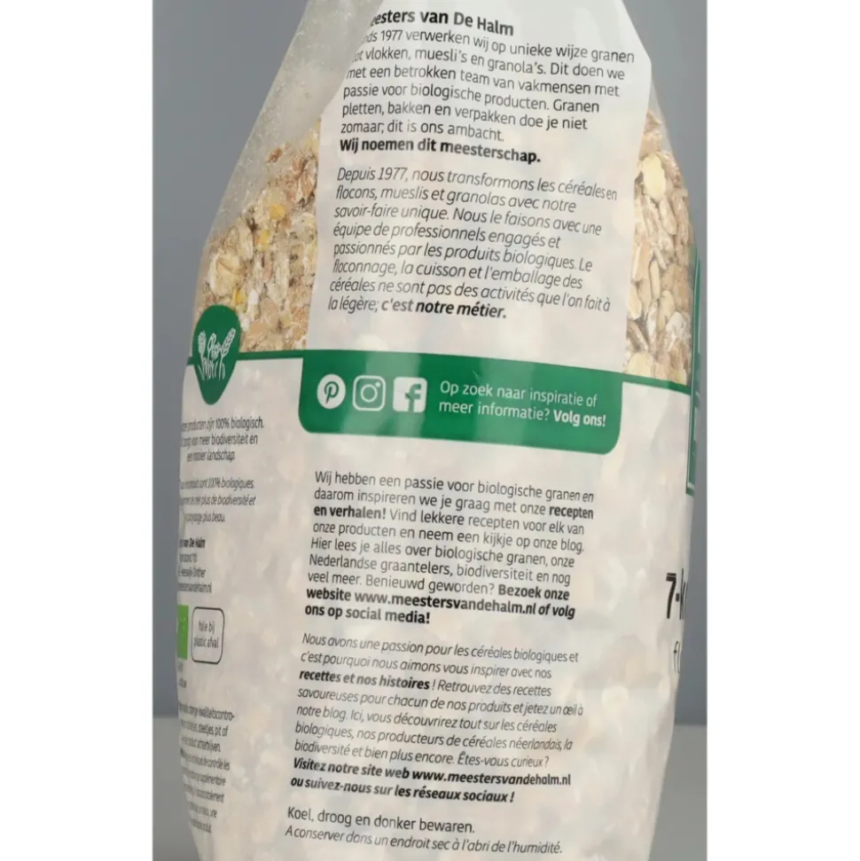 3x De halm 7 Korenvlokken Eko 500 gr