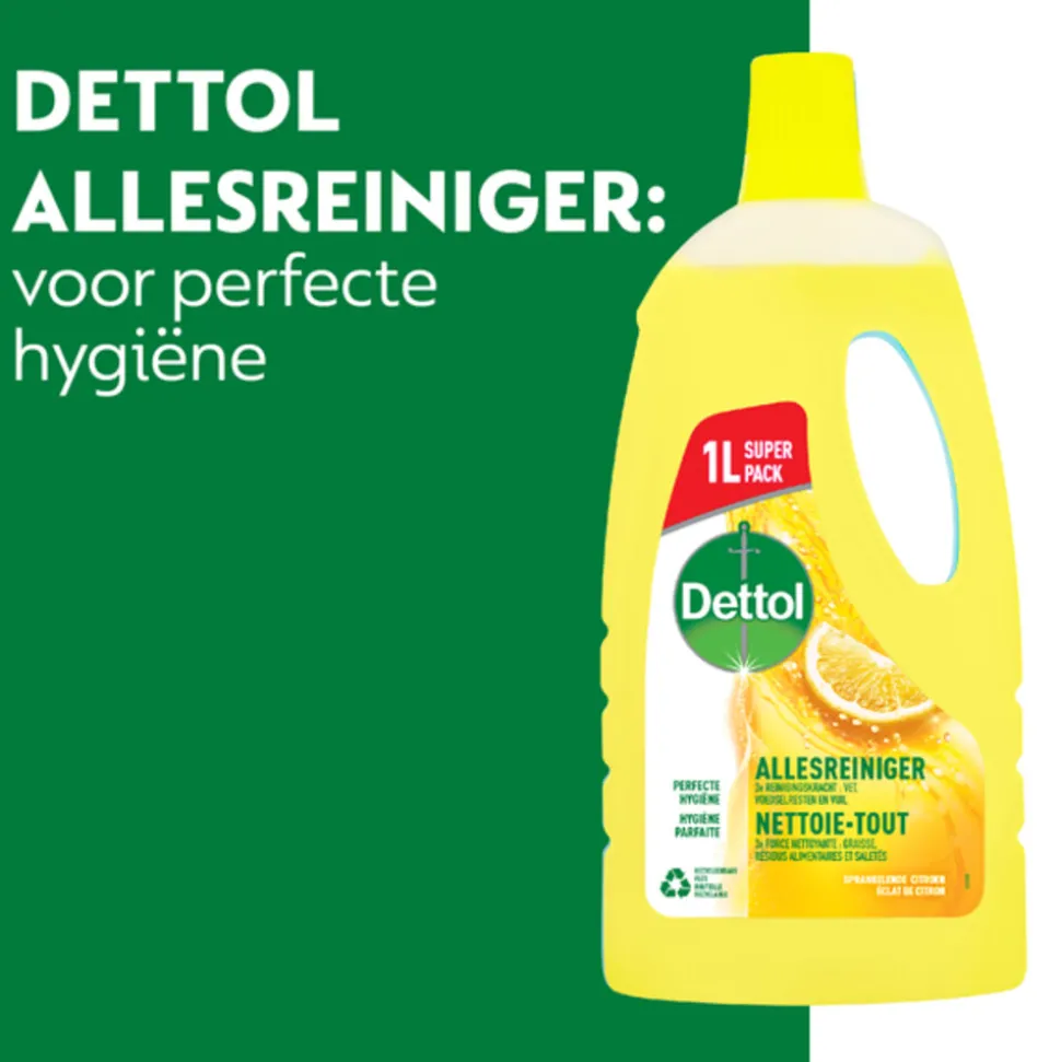 4x Dettol Allesreiniger Power & Fresh Citroen & Limoen 1 liter