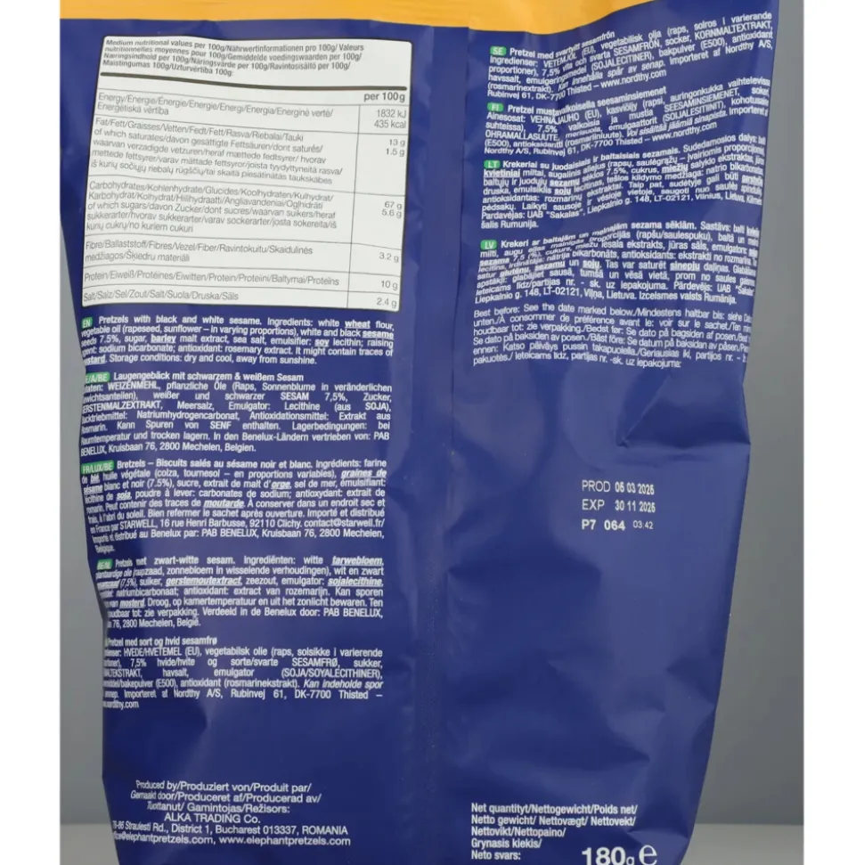 6x Elephant Pretzels Sesam 180 gr