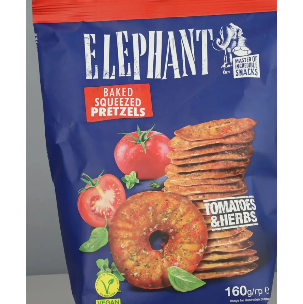 6x Elephant Pretzels Tomaat & Kruiden 160 gr