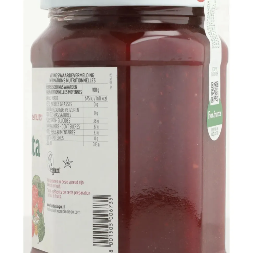 6x Fiordifrutta Biologische Jam Frambozen 630 gr