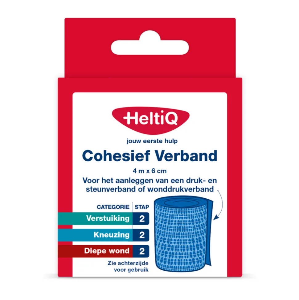 2x HeltiQ Cohesief Verband 4 m x 6 cm