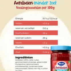 3x Hero Jam Minder Zoet Aardbeien 325 gr