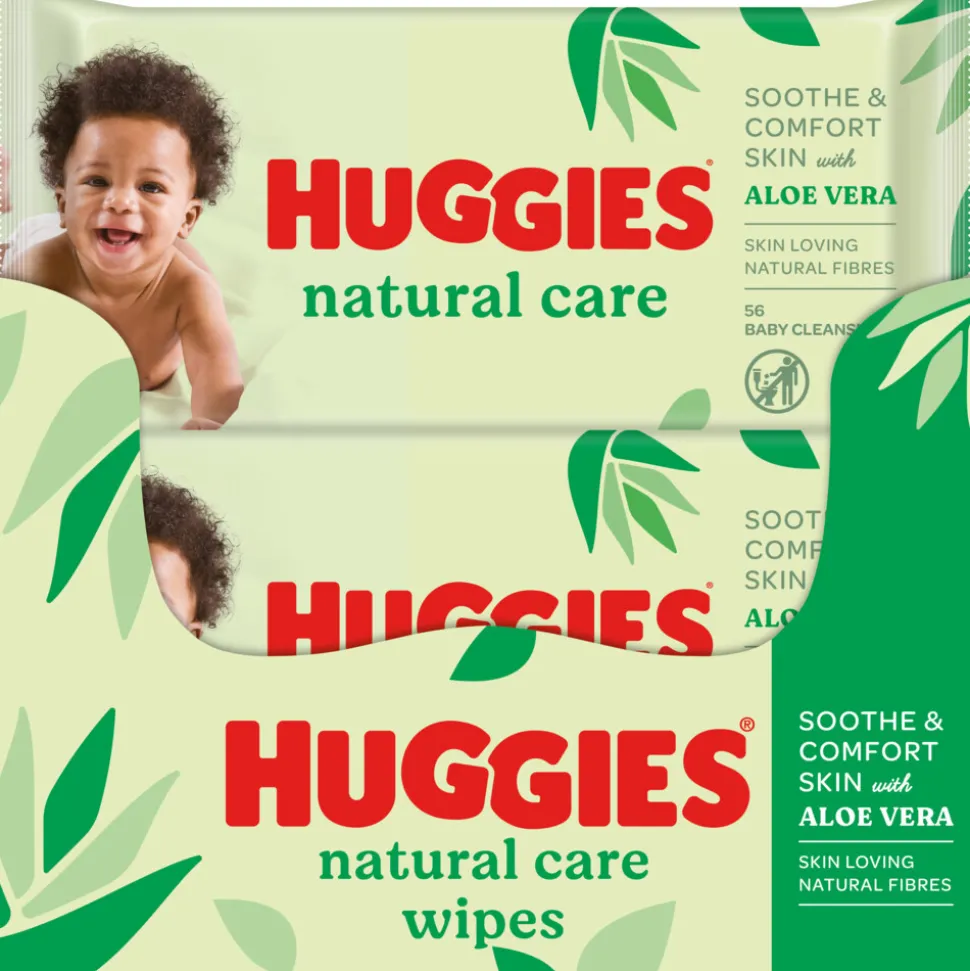 10x Huggies Billendoekjes Natural Care 10x56= 560 stuks