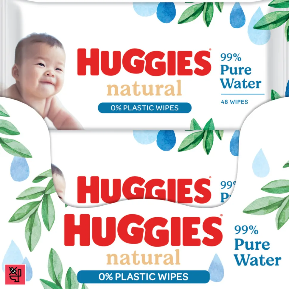 12x Huggies Billendoekjes Natural 0% plastic 12x48=576 stuks