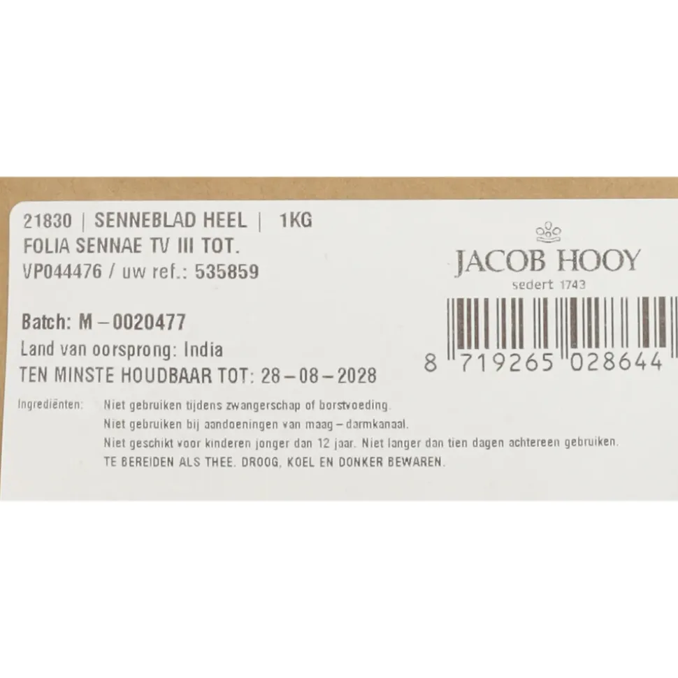 3x Jacob Hooy Senneblad 1 kg
