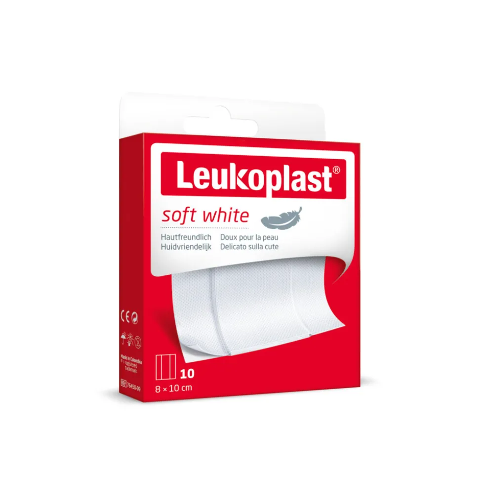 10x Leukoplast Wondpleisters Zacht 8 x 10 cm Soft White 10 stuks