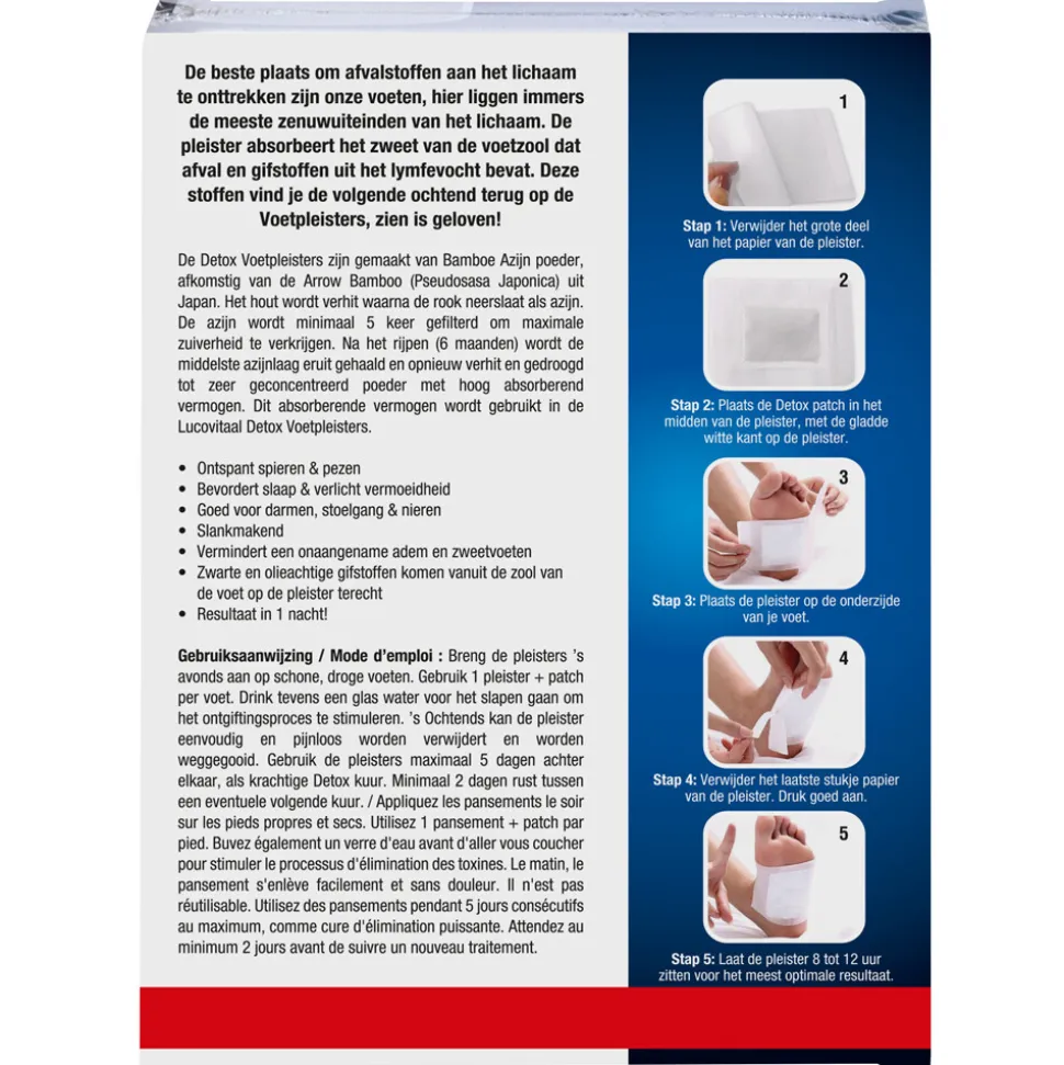 2x Lucovitaal Detox Voetpleisters 10 stuks