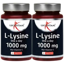 2x Lucovitaal L-Lysine 1000mg One a Day 30 tabletten