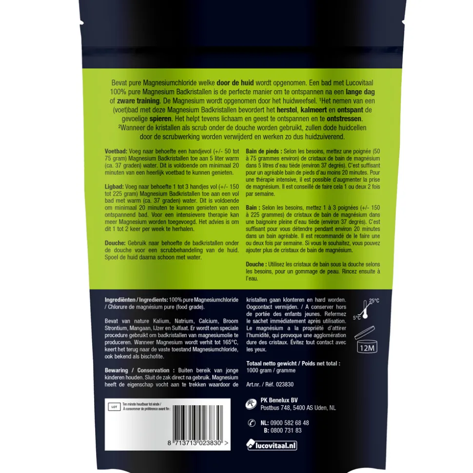 3x Lucovitaal Magnesium Badkristallen 1 kg