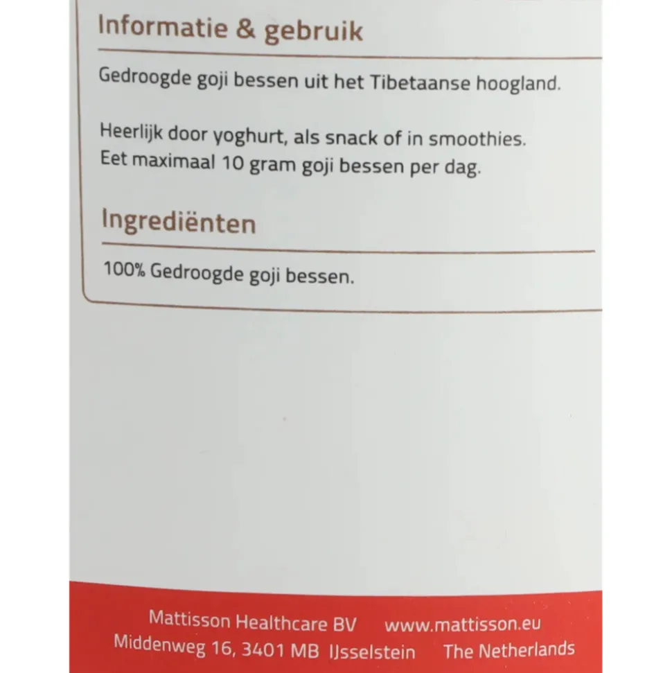 3x Mattisson Goji Bessen Droog 350 gr