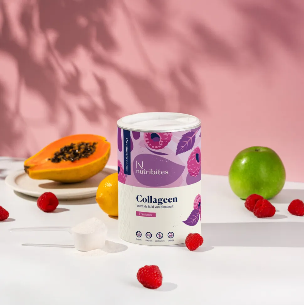 2x Nutribites Collageen Framboos Poeder 360 gr