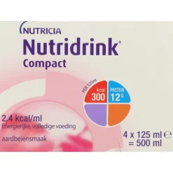 6x Nutridrink Compact Aardbei 4-Pack 125 ml