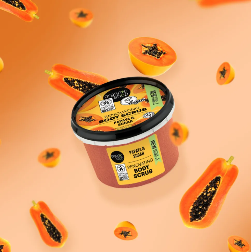 6x Organic Shop Body Scrub Papaya 250 ml