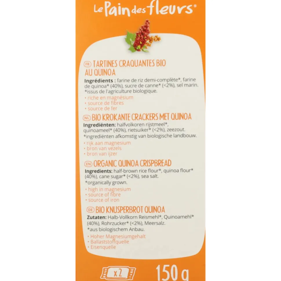 3x Pain fleur Crackers Quinoa 150 gr